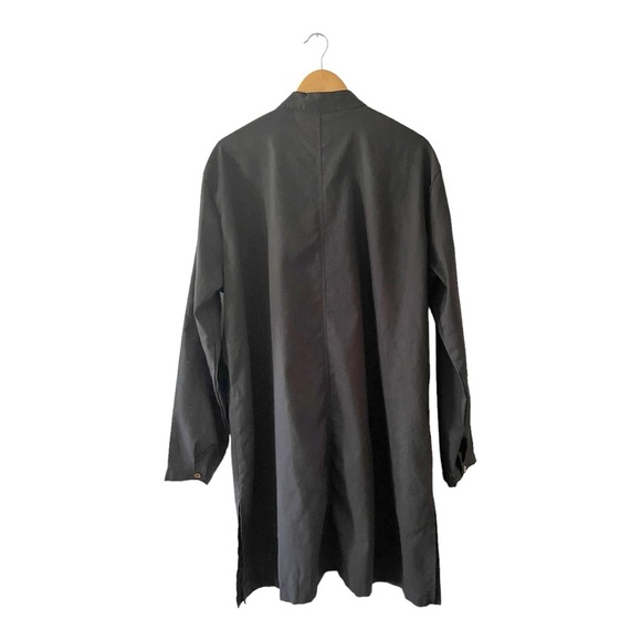 Xing Long Black Knotted Button Long Shirt, 5XL - Picture 2 of 12